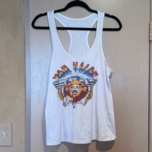 White Graphic Tank Top